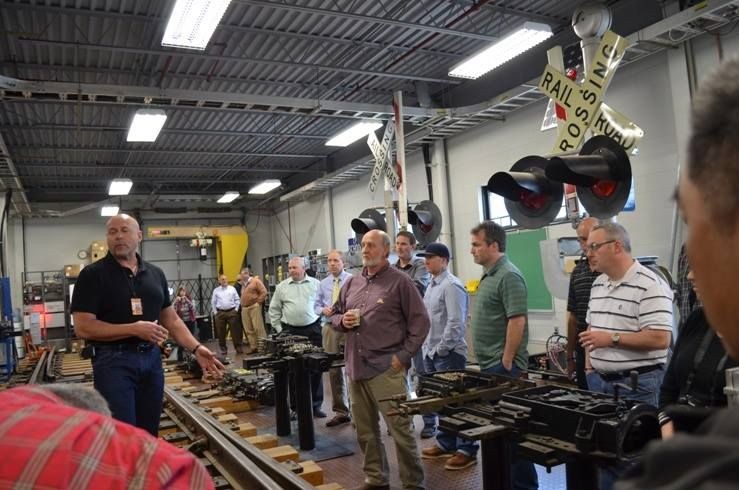 Instructor delivers a hands on demonstration for a group